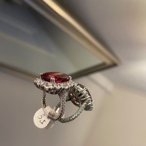 Red cocktail ring size 5.5